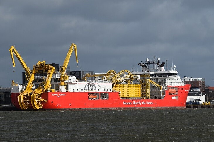 Kablowiec Nexans Aurora w porcie Esbjerg. Fot. Thomas Dahlstrøm Nielsen, CC BY 4.0.